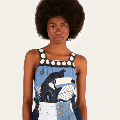 Body Estampado Lenço Bichos