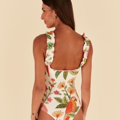 Body Frufru Estampado Flor De Verão