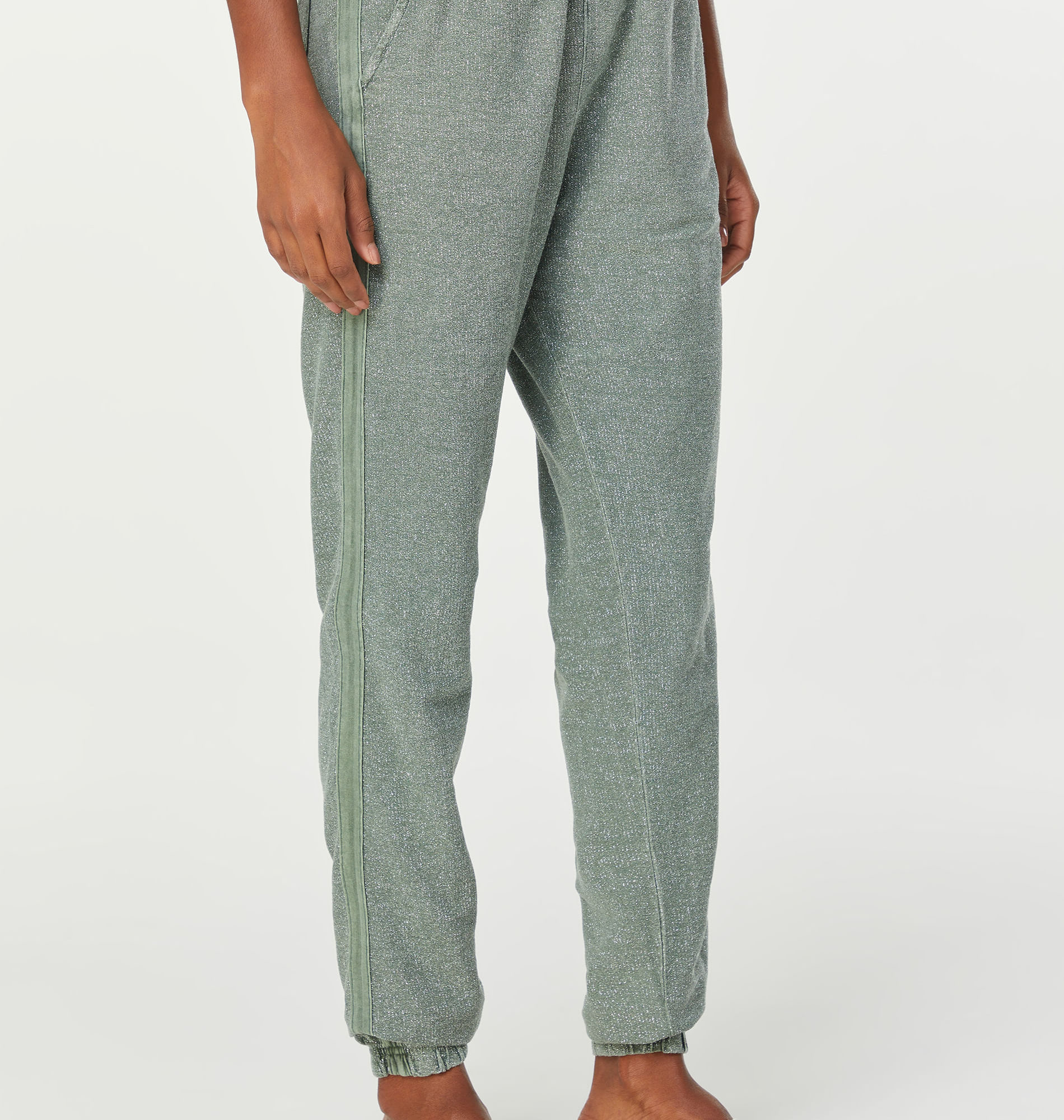 Calça De Malha Com Lurex