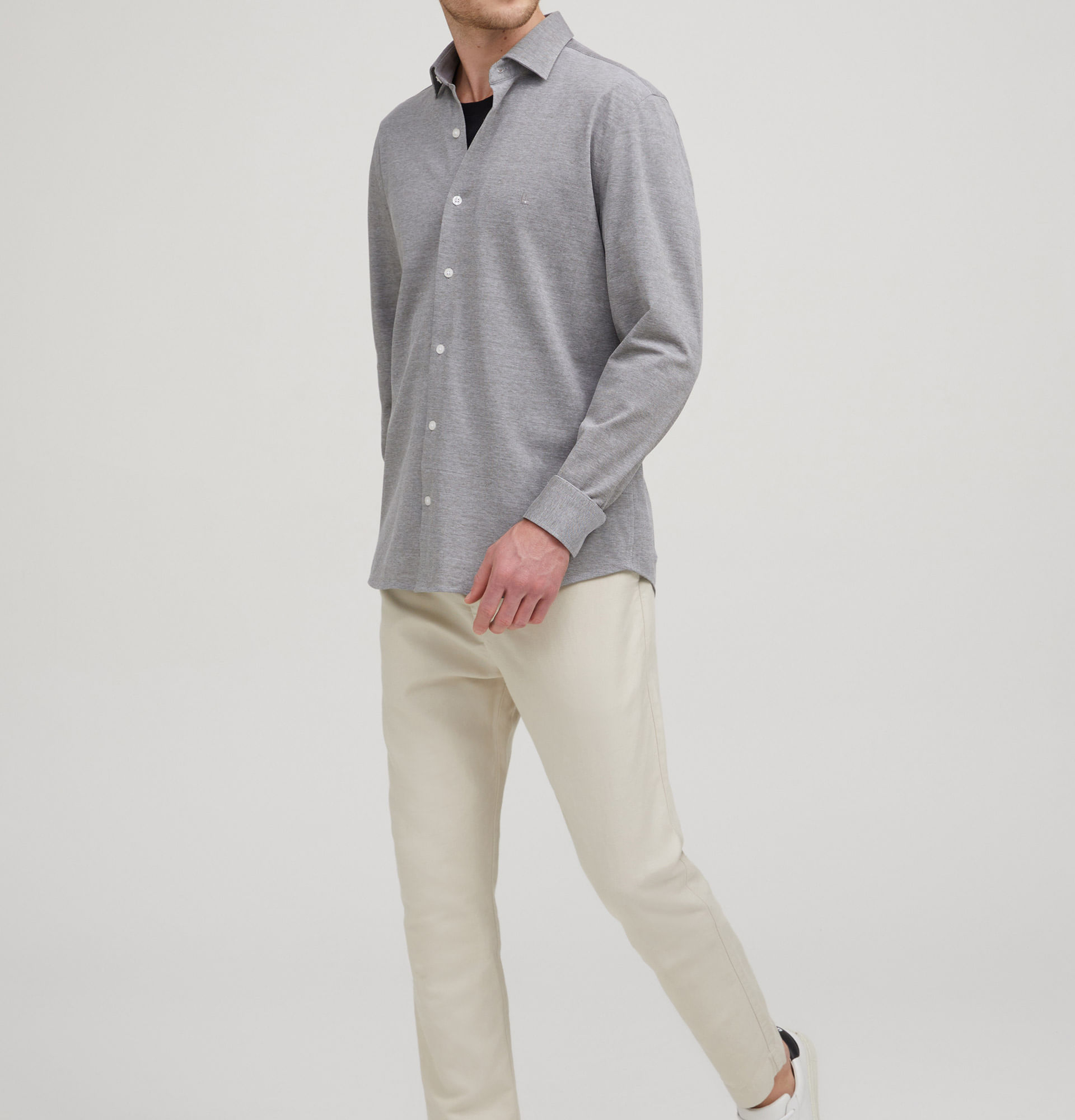 Camisa Ml Malha Oxford