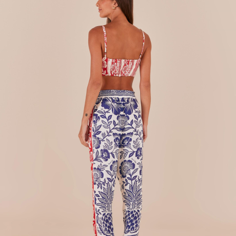 Top Estampado Jardim Romance Barrado