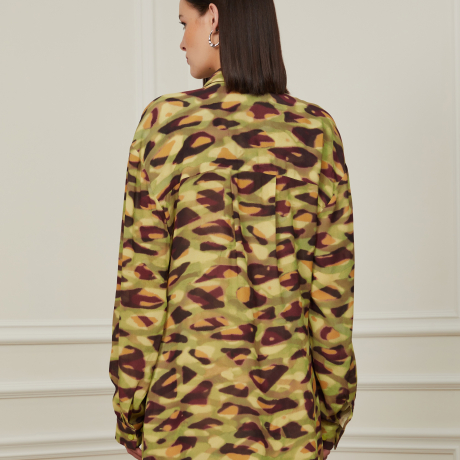 Vestido De Seda Chemise Torcida Textura