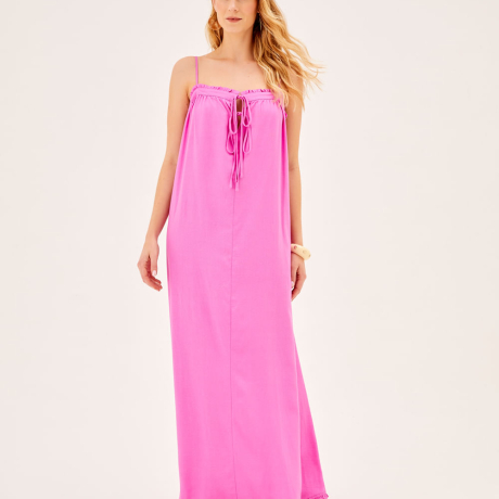 Vestido Midi Decote Babadinho