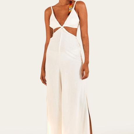 Macacao Cropped Decote Alcinhas Macacao Cropped Decote Alcinhas