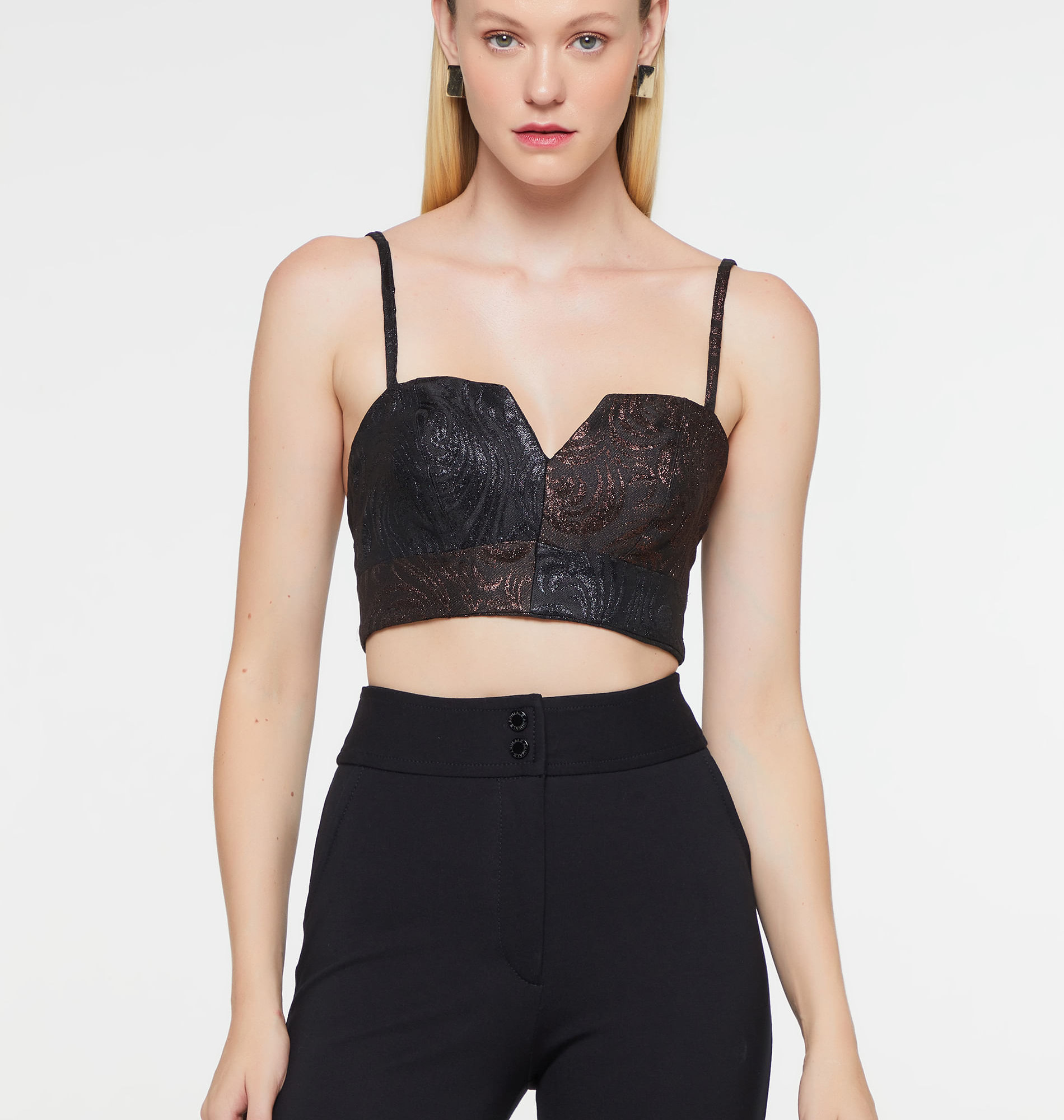 Top De Jacquard Patchwork