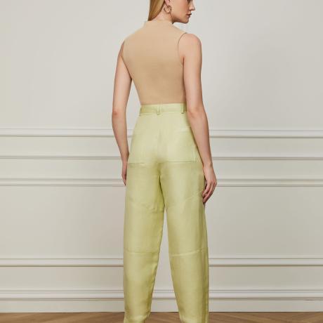 Calça De Linho Com Nervuras Calça De Linho Com Nervuras