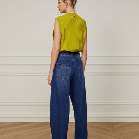 Calça Jeans Slouchy Lateral Deslocada