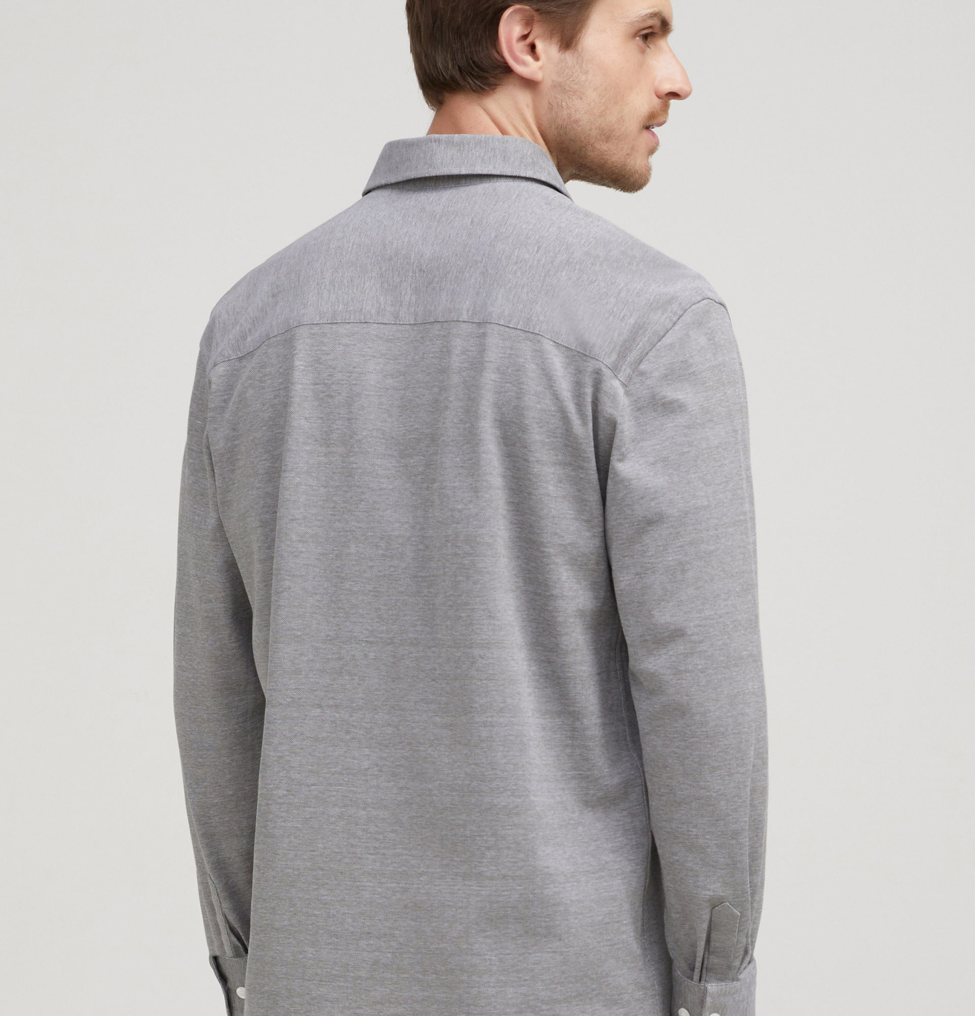 Camisa Ml Malha Oxford