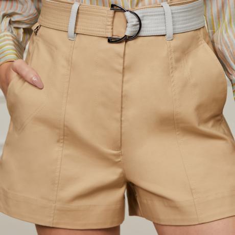 Short De Algodão Com Cinto Short De Algodão Com Cinto