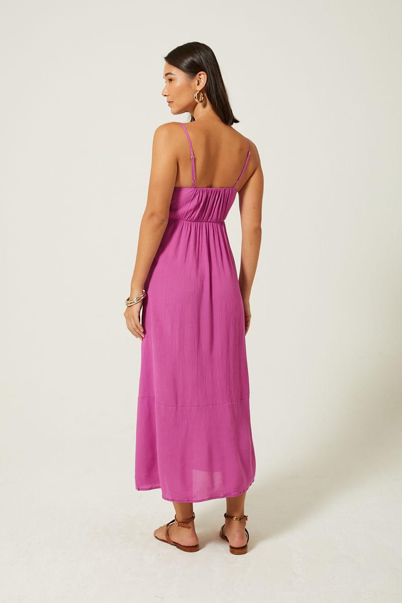 Vestido Midi Busto Franzido