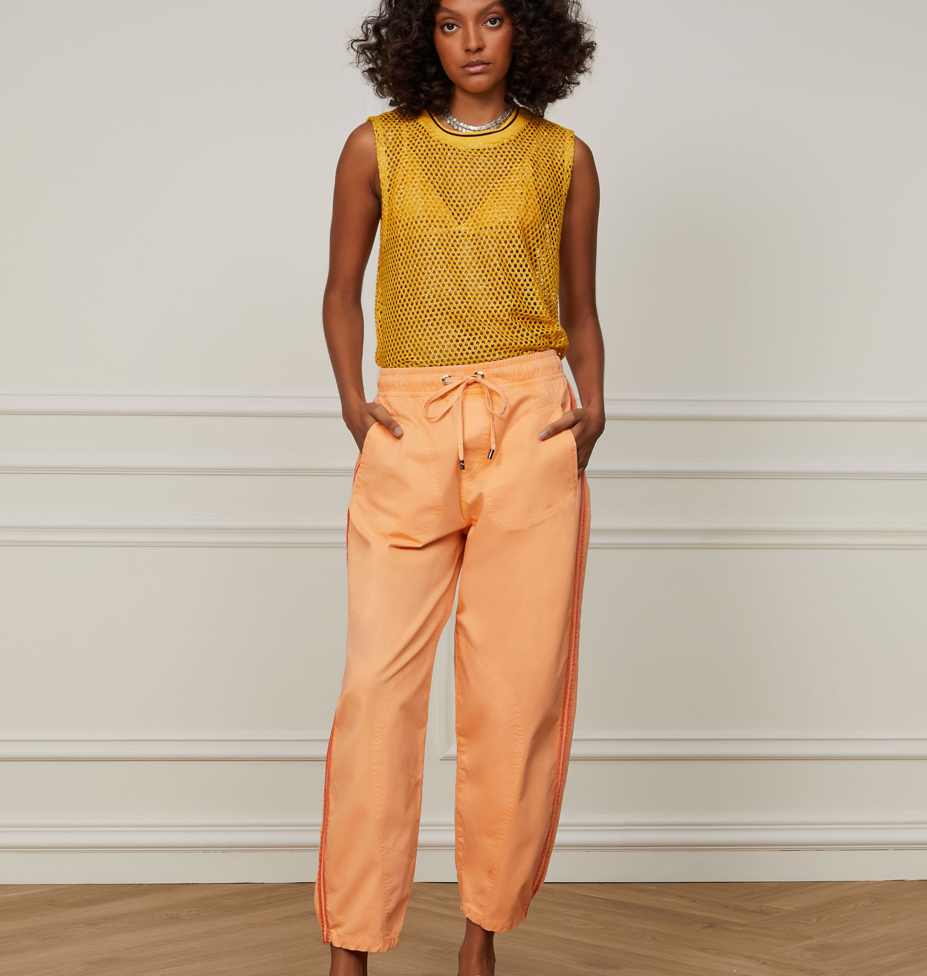 Regata De Malha Telada Lurex Com Rib