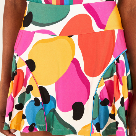 Short Saia Estampado Confete De Caju