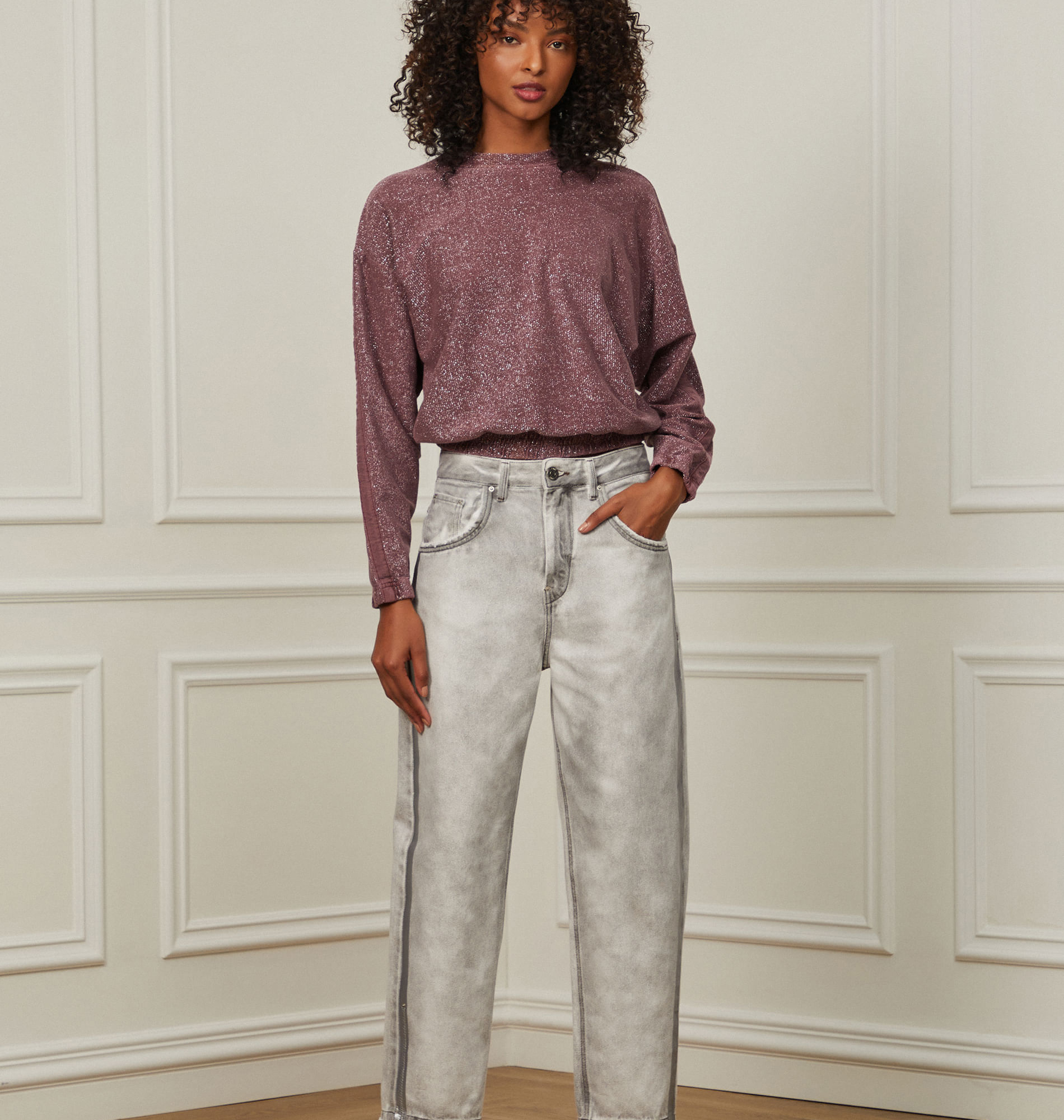 Blusa De Malha Com Lurex