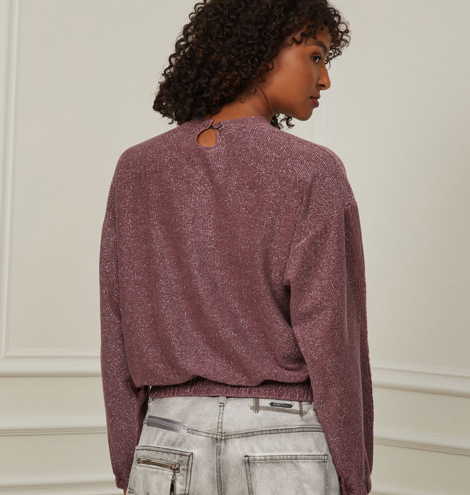 Blusa De Malha Com Lurex