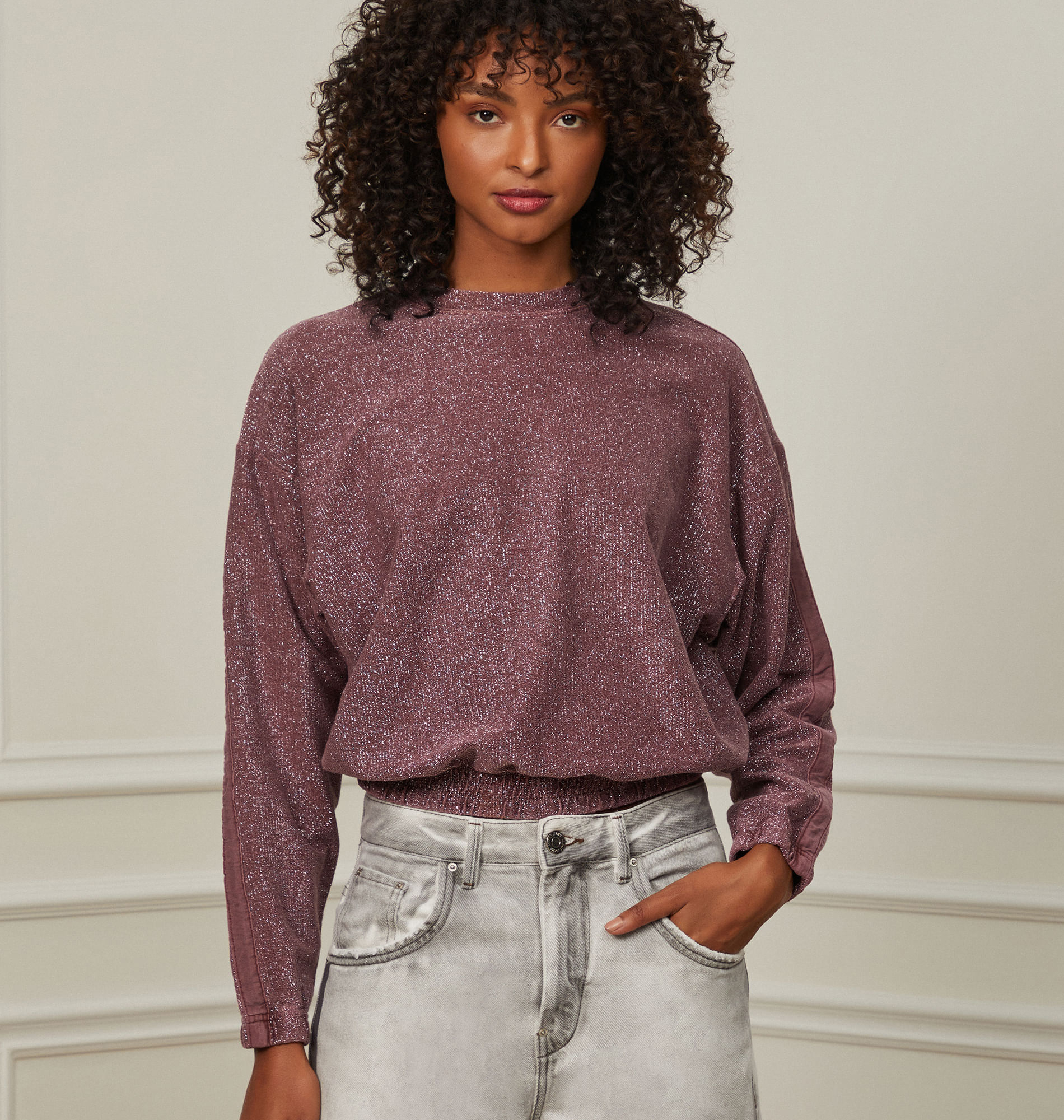 Blusa De Malha Com Lurex