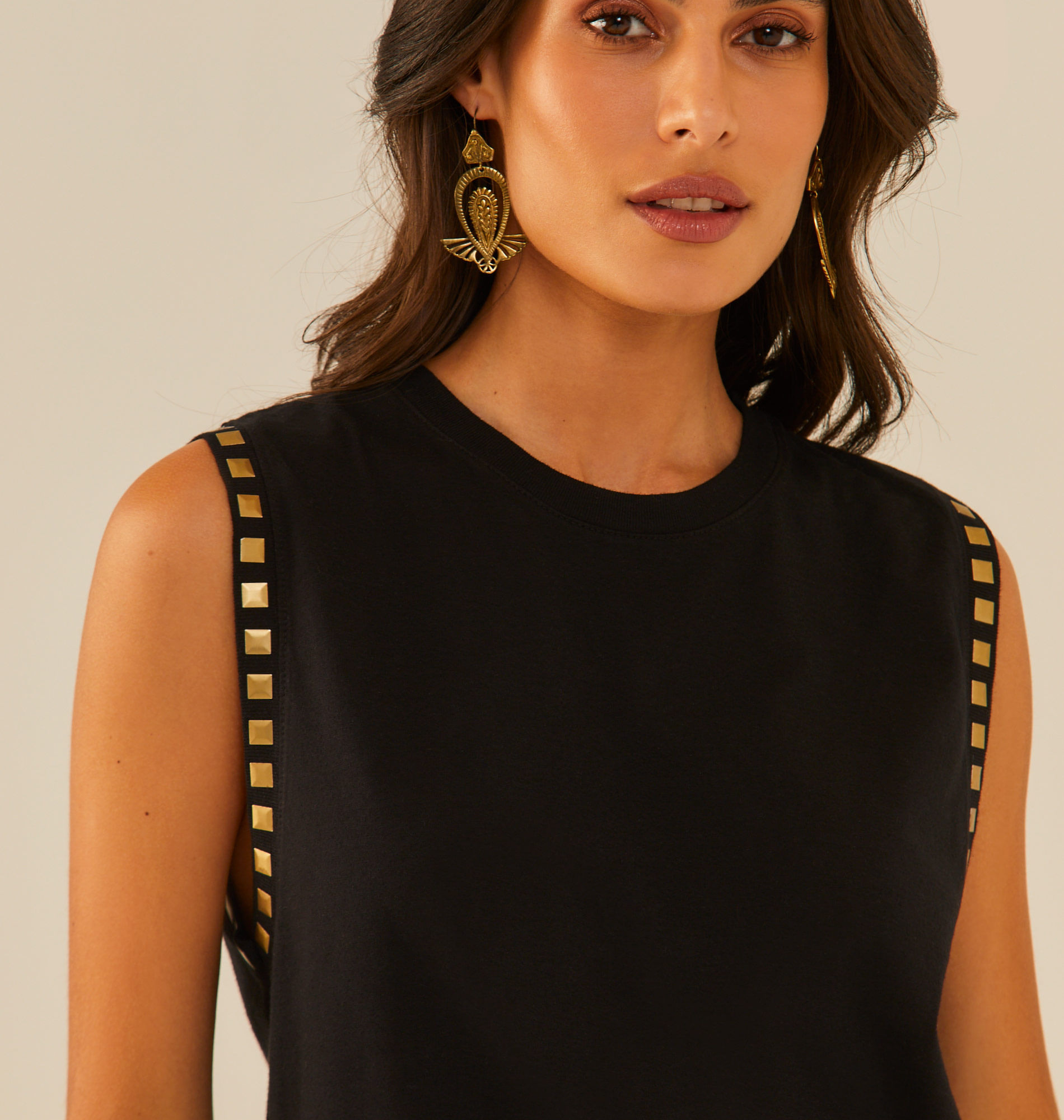 Blusa Sem Manga Cava Metal
