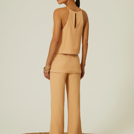 Calça Crepe Mini Flaire Abotoamento