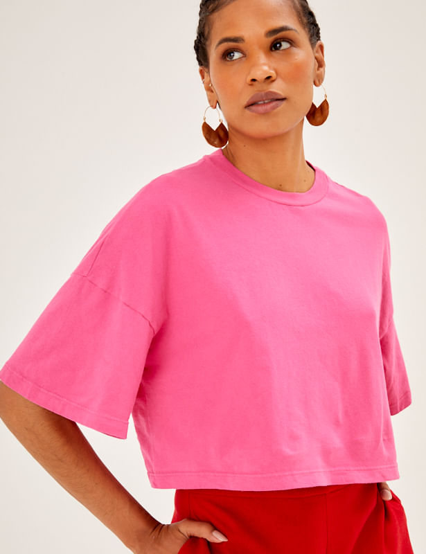Blusa Manga Curta Cava Deslocada