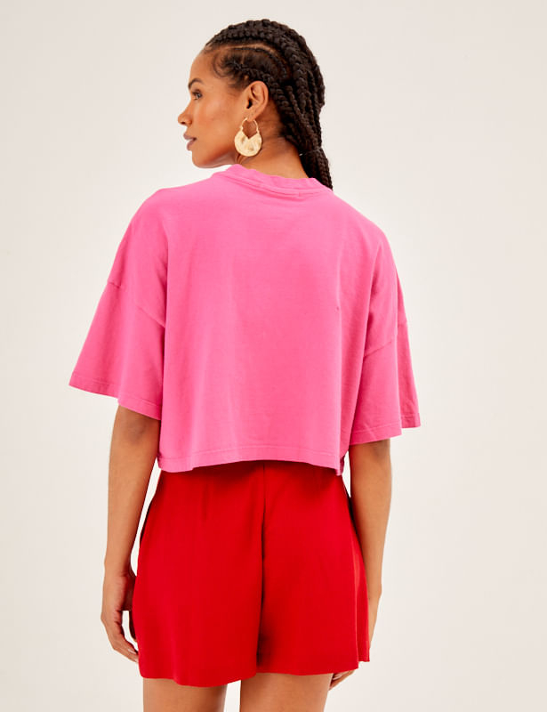 Blusa Manga Curta Cava Deslocada