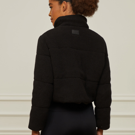 Jaqueta De Tricot Puff Preta