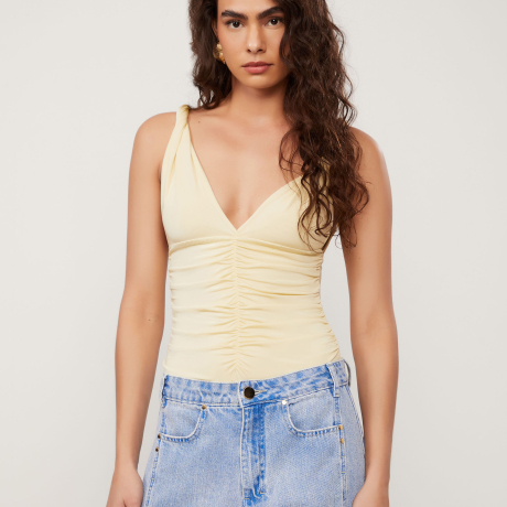 Body De Jersey Decote v Com Alça Torção