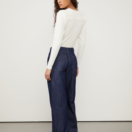 Calça Jeans Wide Leg Raw Denim