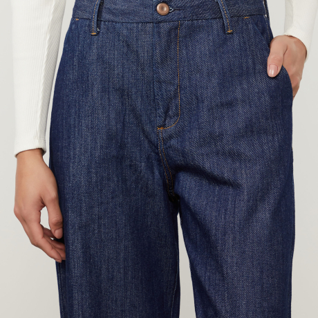 Calça Jeans Wide Leg Raw Denim
