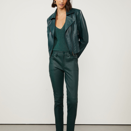 Jaqueta De Couro Perfecto Verde