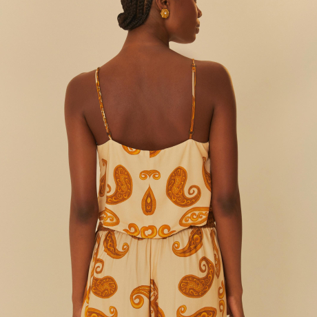 Regata Lenço Estampada Paisley Onça