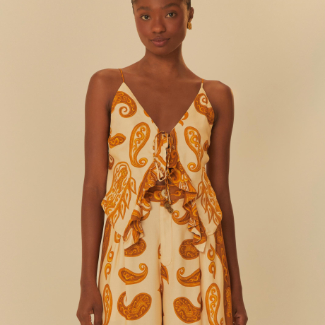 Regata Lenço Estampada Paisley Onça