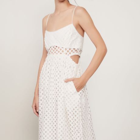 Vestido Com Recorte Laise Off White