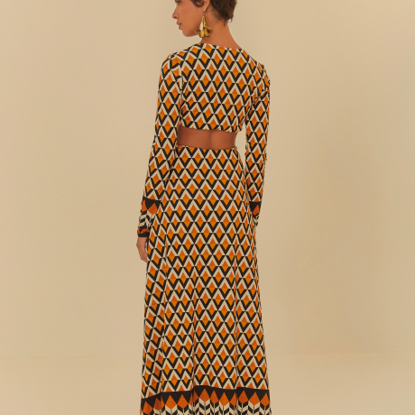 Vestido Cropped Estampado Tambaqui