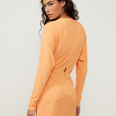 Vestido De Jersey Curto Com Manga