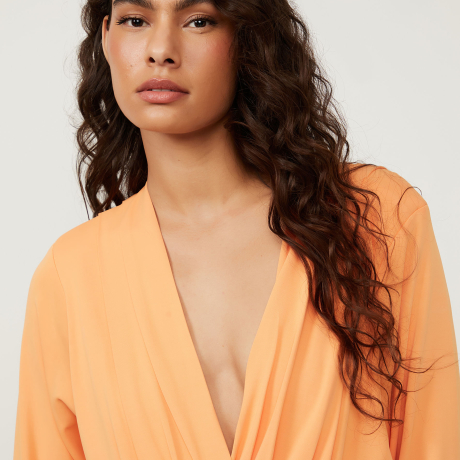 Vestido De Jersey Curto Com Manga