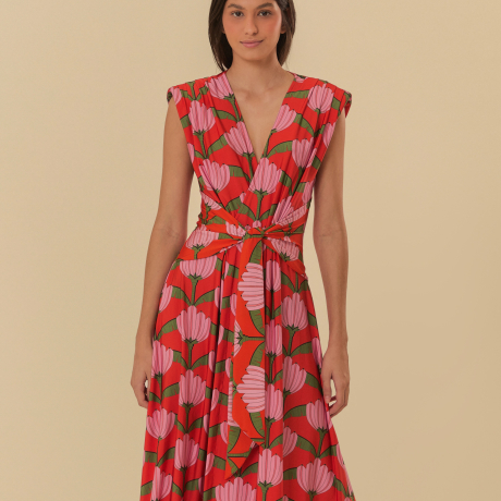 Vestido Midi Estampado Banana Deco