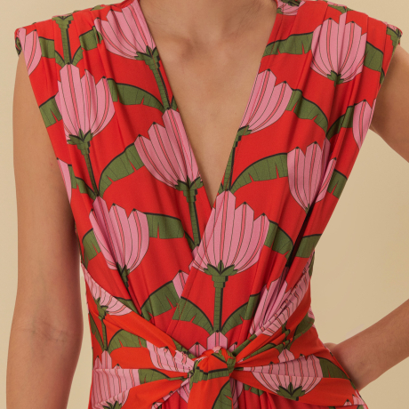 Vestido Midi Estampado Banana Deco