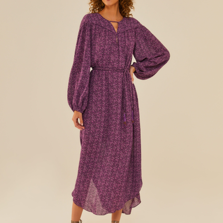 Vestido Midi Ggt Estampa Matiz