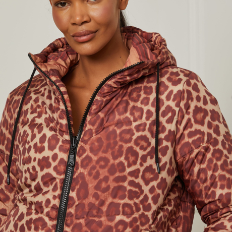 Jaqueta Puffer Dupla-Face Estampada