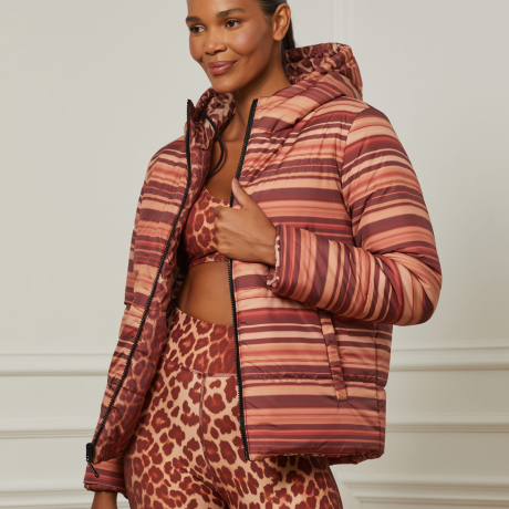 Jaqueta Puffer Dupla-Face Estampada