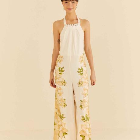 Macacão Pantalona Estampado Floral Magia Macacão Pantalona Estampado Floral Magia