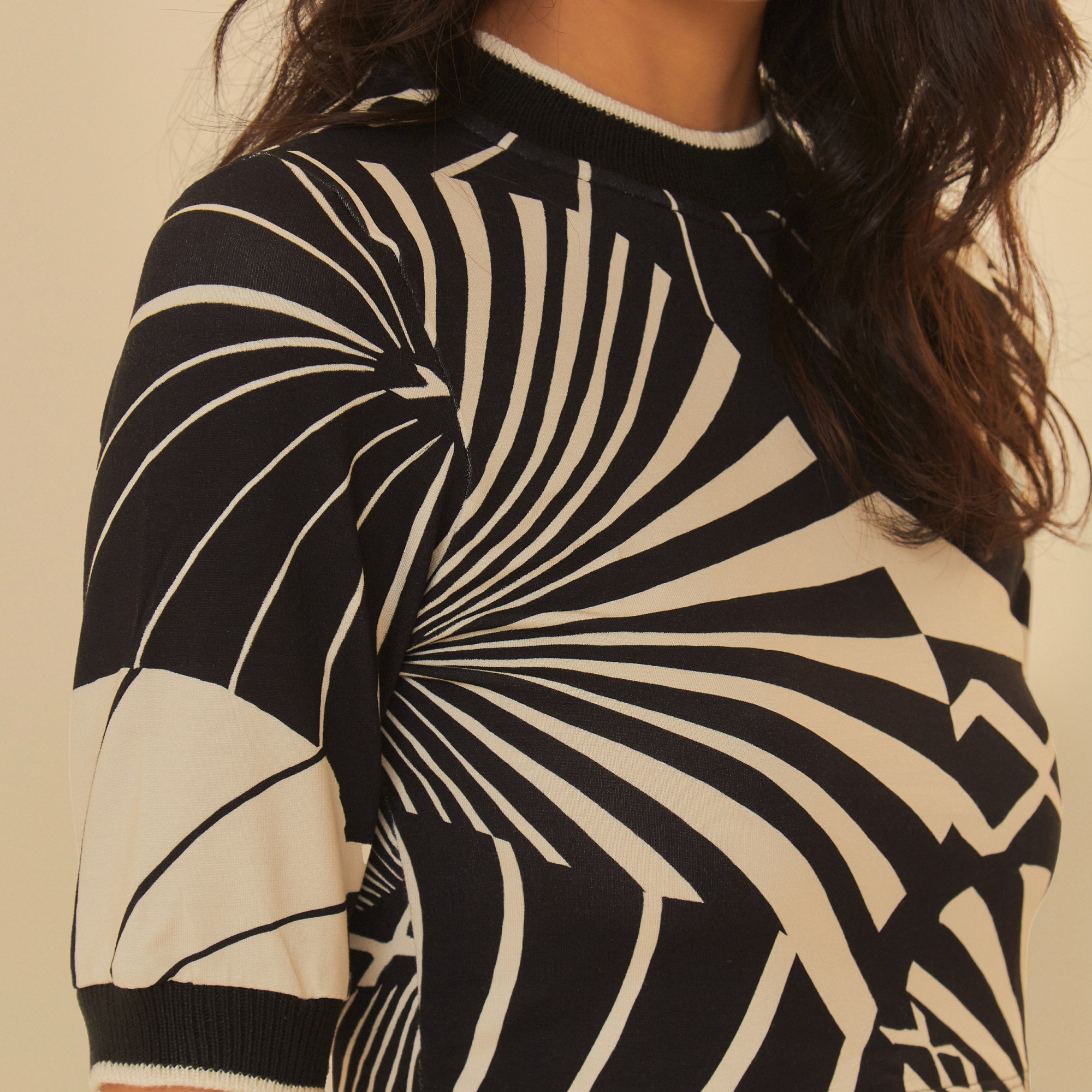 Blusa Retilínea Estampada Coqueiro Gráfico