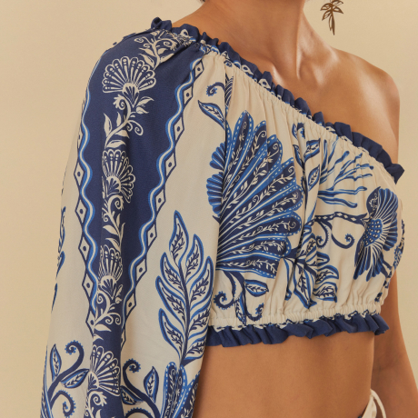 Top Estampado Jardim De Concha