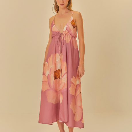 Vestido Cropped Estampado Chita Bella Flor
