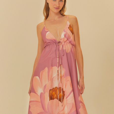 Vestido Cropped Estampado Chita Bella Flor