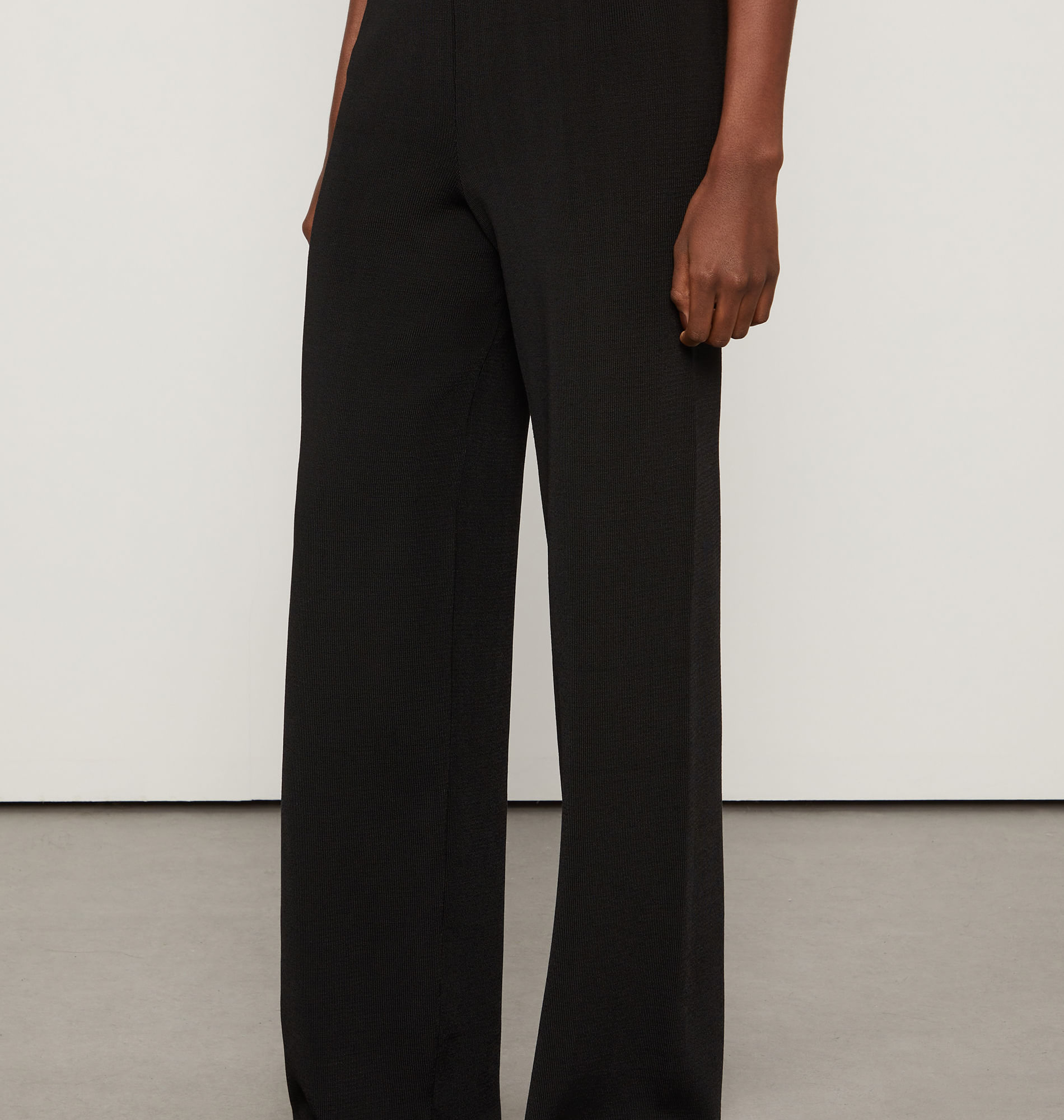 Calca Pantalona De Tricot Preta