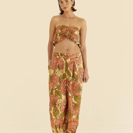Top Babado Estampado Floral Lindeza