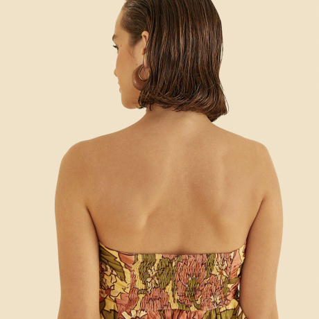 Top Babado Estampado Floral Lindeza