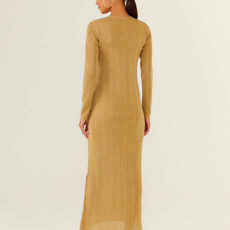 Vestido Tricot Lurex Argola