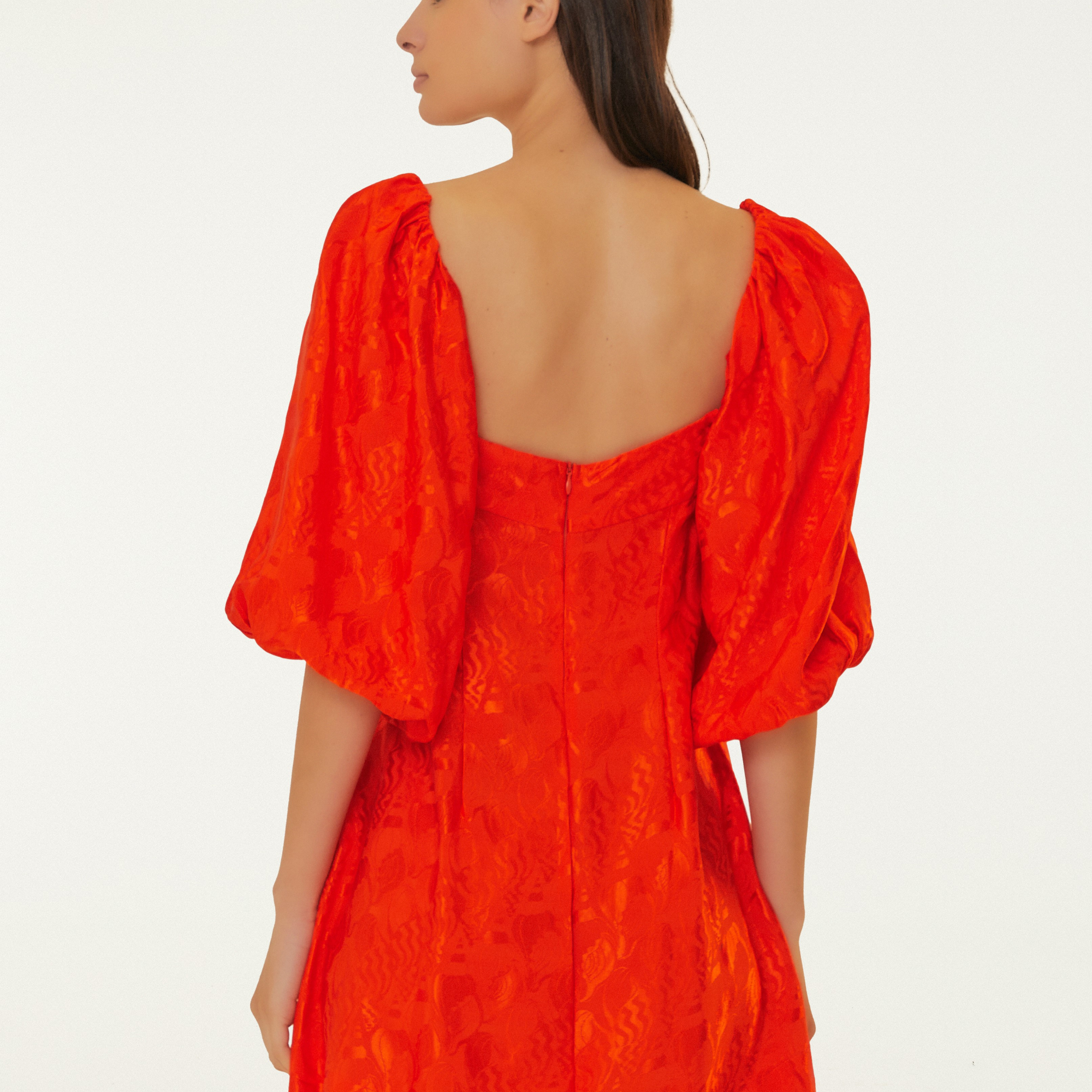 Vestido Curto Jacquard Concha Do Mar