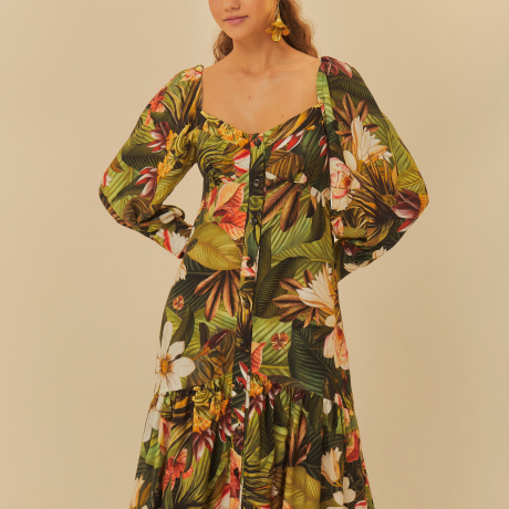 Vestido Estampado Palma Do Norte